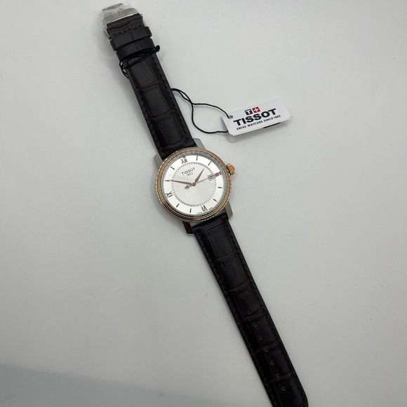 Tissot T-Classic Carson Rose Gold Brown Leather Band Watch - Picture 6 of 8
